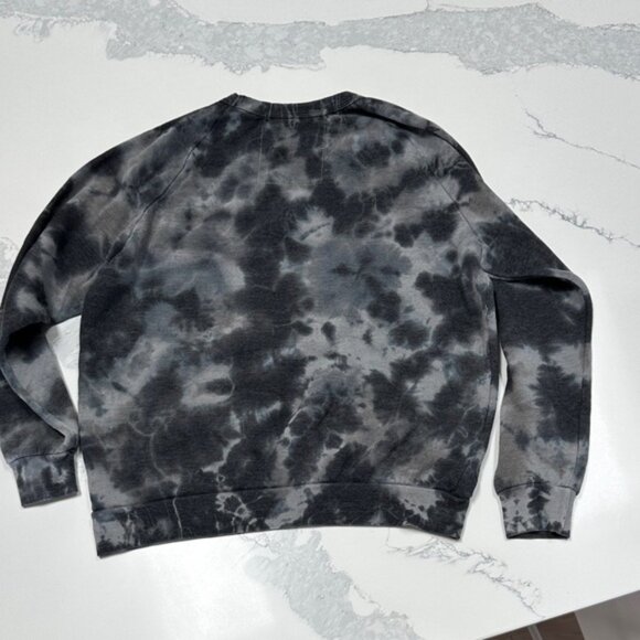Aviator Nation Black Tie-Dye Sweatshirt with Pink Lightning Bolt - Picture 2 of 5